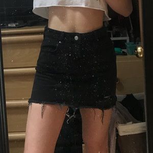 black denim skirt